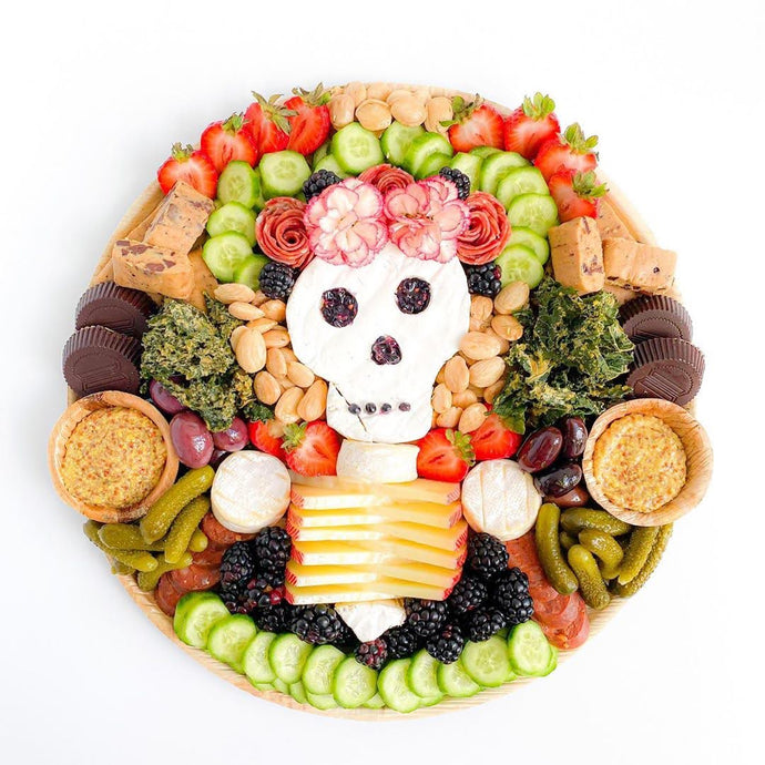 Halloween Charcuterie With Palm Leaf Platters