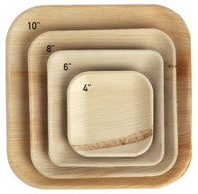 Load image into Gallery viewer, Palm Leaf Plates Square Dinner ALL SIZES Plates 4"-10" Inch