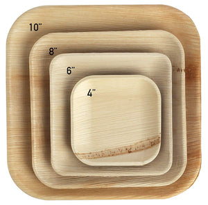 Palm Leaf Plates Square Dinner ALL SIZES Plates 4"-10" Inch