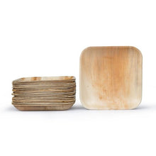 Load image into Gallery viewer, Palm Leaf Square Plates 9" Inch