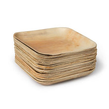 Load image into Gallery viewer, bamboo plates square stack