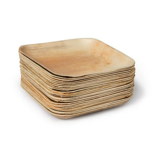 bamboo plates square stack