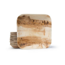 Load image into Gallery viewer, Palm Leaf Square Plates 9" Inch