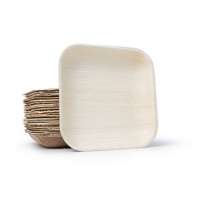 Palm Leaf Plates Square 7" Inch stack