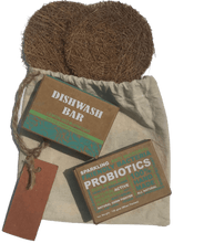 Load image into Gallery viewer, Karmic Seed Probiotic Dish Soap and Coir Scrubs