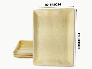 Palm Leaf rectangle tray disposable Tray 14x10 Inch charcuterie platter
