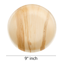 Load image into Gallery viewer, Palm Leaf Plates Round 9&quot; Inch (Set of 25/50/100/200)