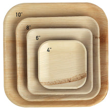 Load image into Gallery viewer, Palm Leaf Plates Square Dinner ALL SIZES Plates 4&quot;-10&quot; Inch