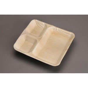 Palm Leaf Partition Plates 10" Inch side angle
