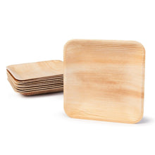 Load image into Gallery viewer, Palm Leaf Plates Square Dinner ALL SIZES Plates 4&quot;-10&quot; Inch (Set of 100/50/25)