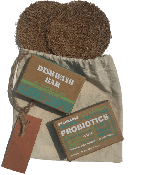 Karmic Seed Probiotic Dish Soap and Coir Scrubs